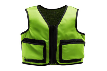 Fluorescent safety vest isolated on transparent background