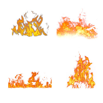 Realistic Fire Flames Overlay Set