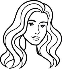 Modern line art face drawing with dark pastel colors, Contemporary female face, Hand drawn outline trendy illustration, Continuous line, minimalistic concept