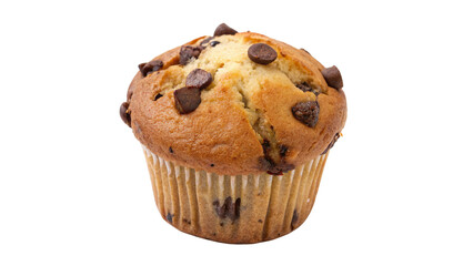 Delicious Chocolate Chip Muffin Isolated on transparent background