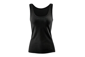 Plain black tank top isolated on transparent background