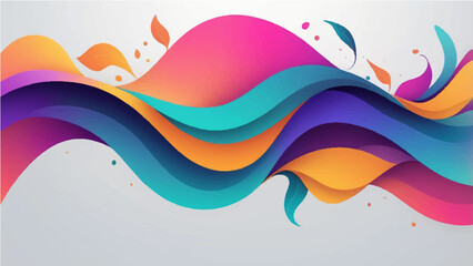 Colorful abstract wave background with flowing lines and vibrant rainbow tones