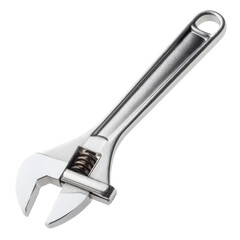Metal adjustable wrench isolated on transparent background