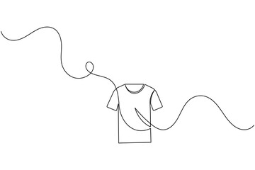 Obraz premium T shirt icon minimalist single line drawing isolated vector illustration