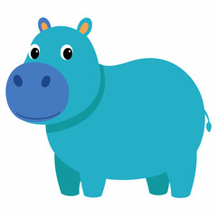 Obraz premium Hippopotamus with white background 