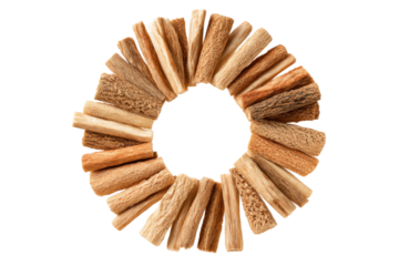 Sticks form a circle isolated on transparent background
