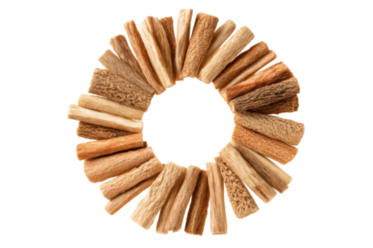 Sticks form a circle isolated on transparent background