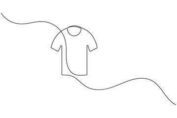 T shirt icon minimalist single line drawing isolated vector illustration