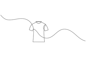 T shirt icon minimalist single line drawing isolated vector illustration