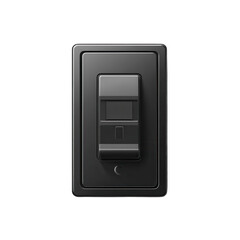 Modern Dimmer Switch Sleek Design Black Finish Lighting Control Energy on transparent background