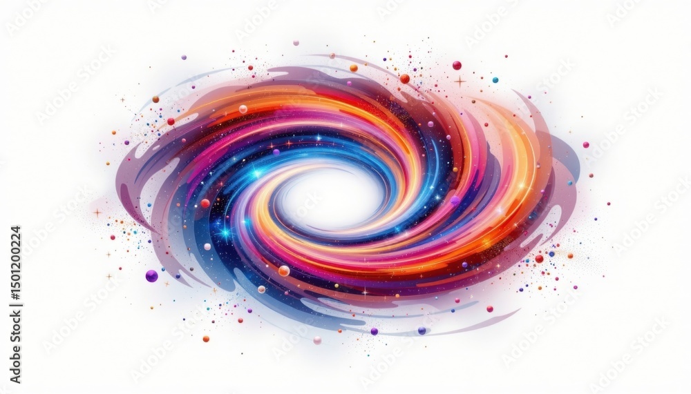 Poster abstract swirling vortex of colorful strokes and vibrant light. this dynamic art piece features an e