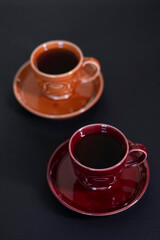 ceramic small mugs for tea or coffee with the image of faces
