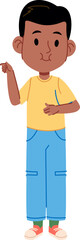 Fototapeta premium Playful Boy in Casual Outfit