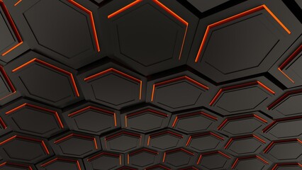 seamless pattern with black hexagons