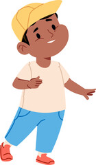 Obraz premium Smiling Boy in Casual Outfit