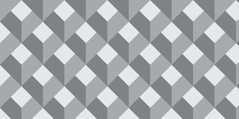Seamless pattern with hexagon cube geometric pattern. Gray squares abstract cubic background. Vector mosaic and wall business design.