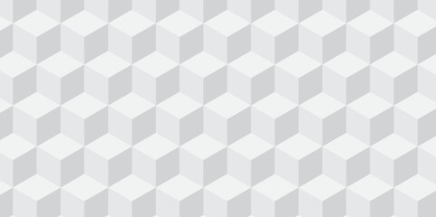 Seamless pattern with hexagon cube geometric pattern. Gray squares abstract cubic background. Vector mosaic and wall business design.