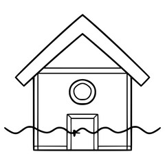 flood illustration hand drawn outline vector