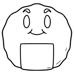 senbei character illustration hand drawn outline vector