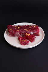 oriental Turkish sweets red Turkish delight