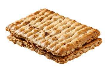 Fototapeta premium Stacked grilled crackers isolated on transparent background