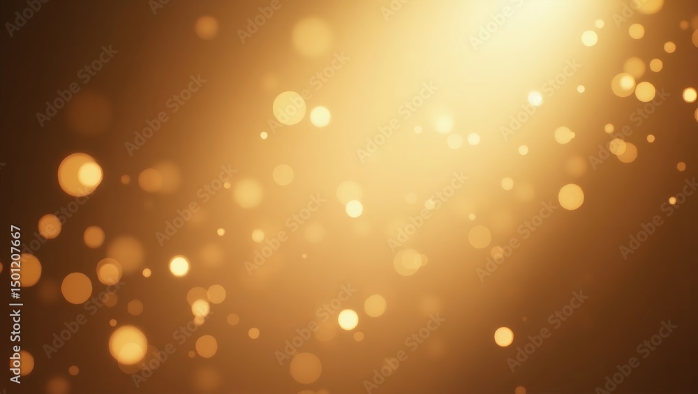 Poster Abstract golden background with blurred bokeh lights, creating a magical and elegant atmosphere. Perfect for adding a touch of sophistication to your project