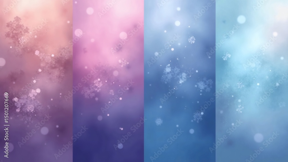 Poster a serene four-part gradient background features soft pastel colors and a gentle blur effect