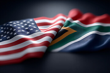 United States and South Africa flags in a beautiful design