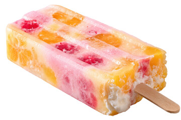 Fruity layered ice pop isolated on transparent background