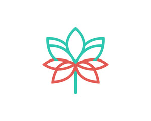 Minimal flower logo for brand identity