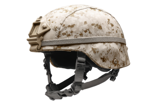 Camo combat helmet gear isolated on transparent background
