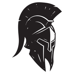 Knight helmet logo template silhouette vector design