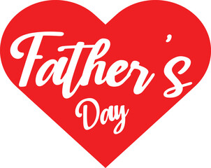 Happy Father's Day text with red heart