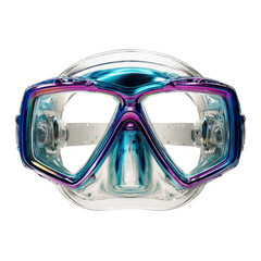 Reflective diving mask isolated on transparent background