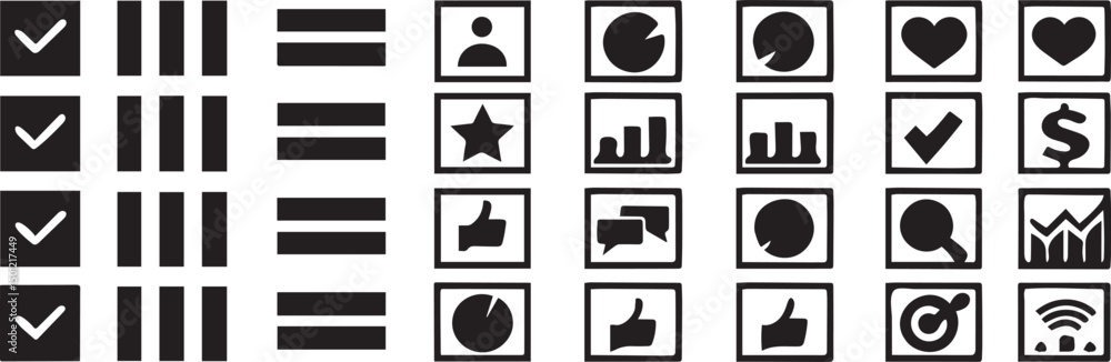 Poster minimal survey feedback icons in clean line vector design