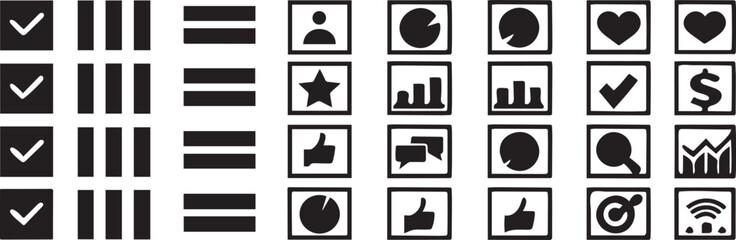 Minimal Survey Feedback Icons in Clean Line Vector Design