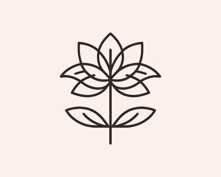 Stylish flower emblem for logo design