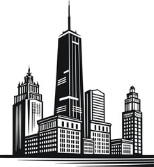 Obraz premium New York Silhouette in black and white 
