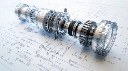 blueprint and pen