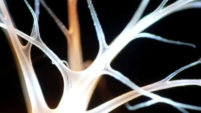 Neuron-like tendrils pulsing with light