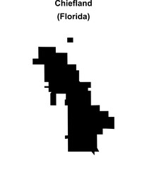 Obraz premium Chiefland (Florida) blank outline map