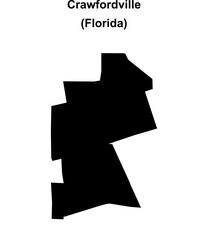 Crawfordville (Florida) blank outline map