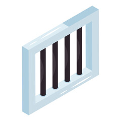 Unique design icon of jail 