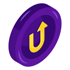 A premium download icon of turn upward arrow