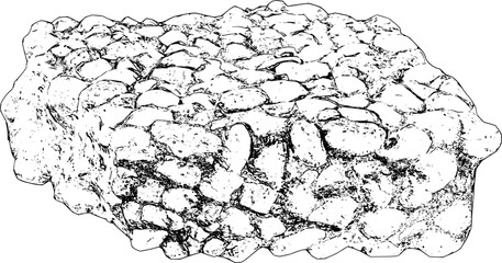 Concrete rubble line art