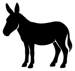 Obraz premium Elegant Black Horse Silhouette with Flowing Mane – Vector Illustration