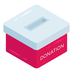 Trendy vector design of donation box