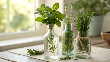 green plant in a glass jar