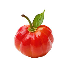 cherries with green leaves