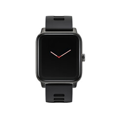 Square-faced dark watch isolated on transparent background